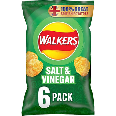Walkers Salt & Vinegar Crisps 6X25g