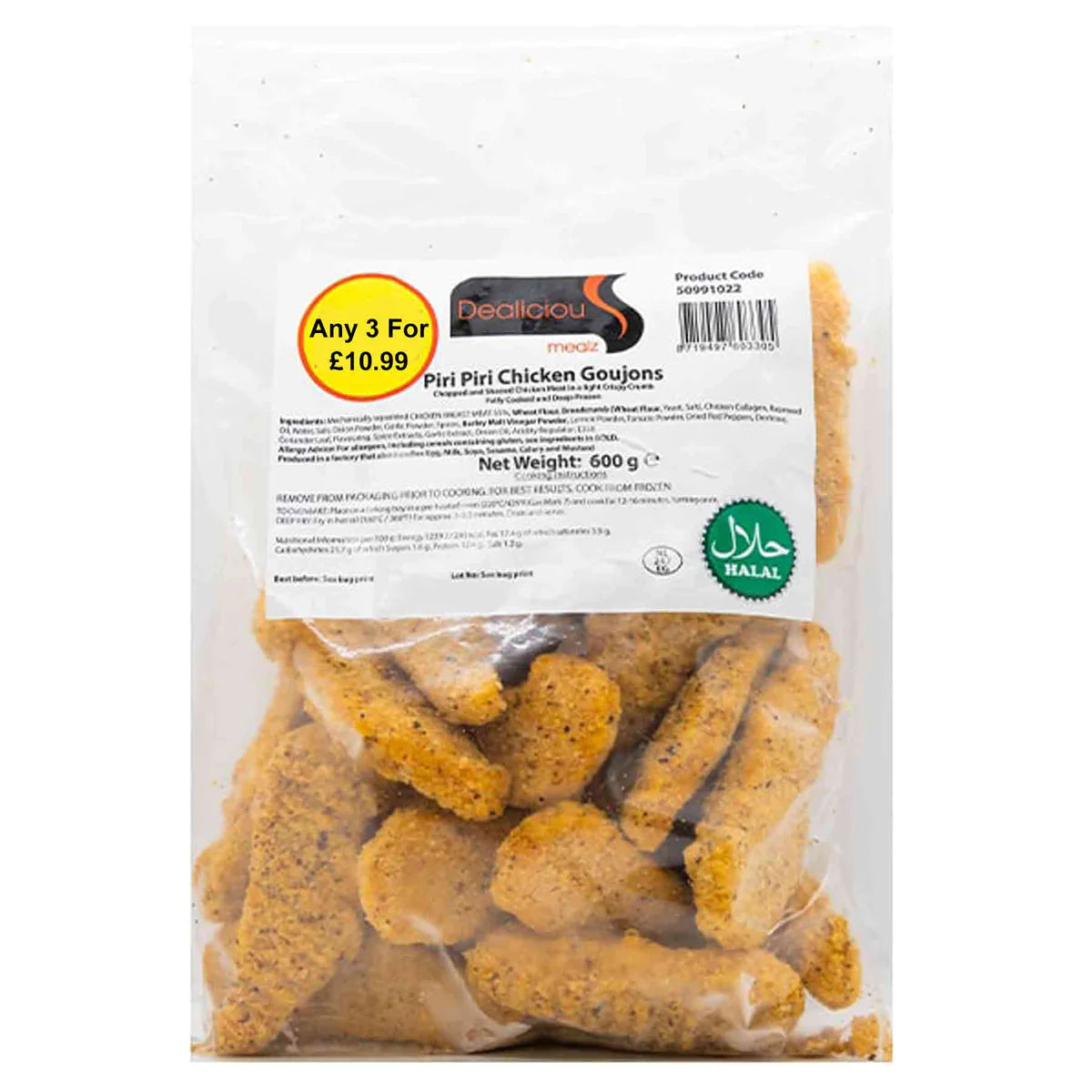 Dealicious Mealz Piri Piri Goujons 540g