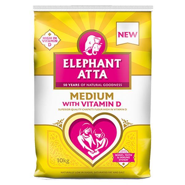 Elephant Medium Vitamin D Atta 10kg - DesiMe
