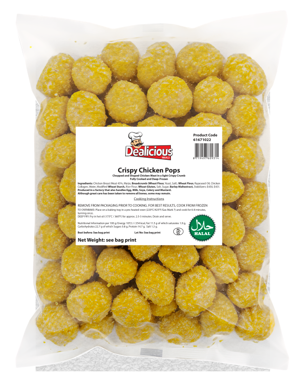 Dealicious Mealz Crispy Chicken Pops 800g