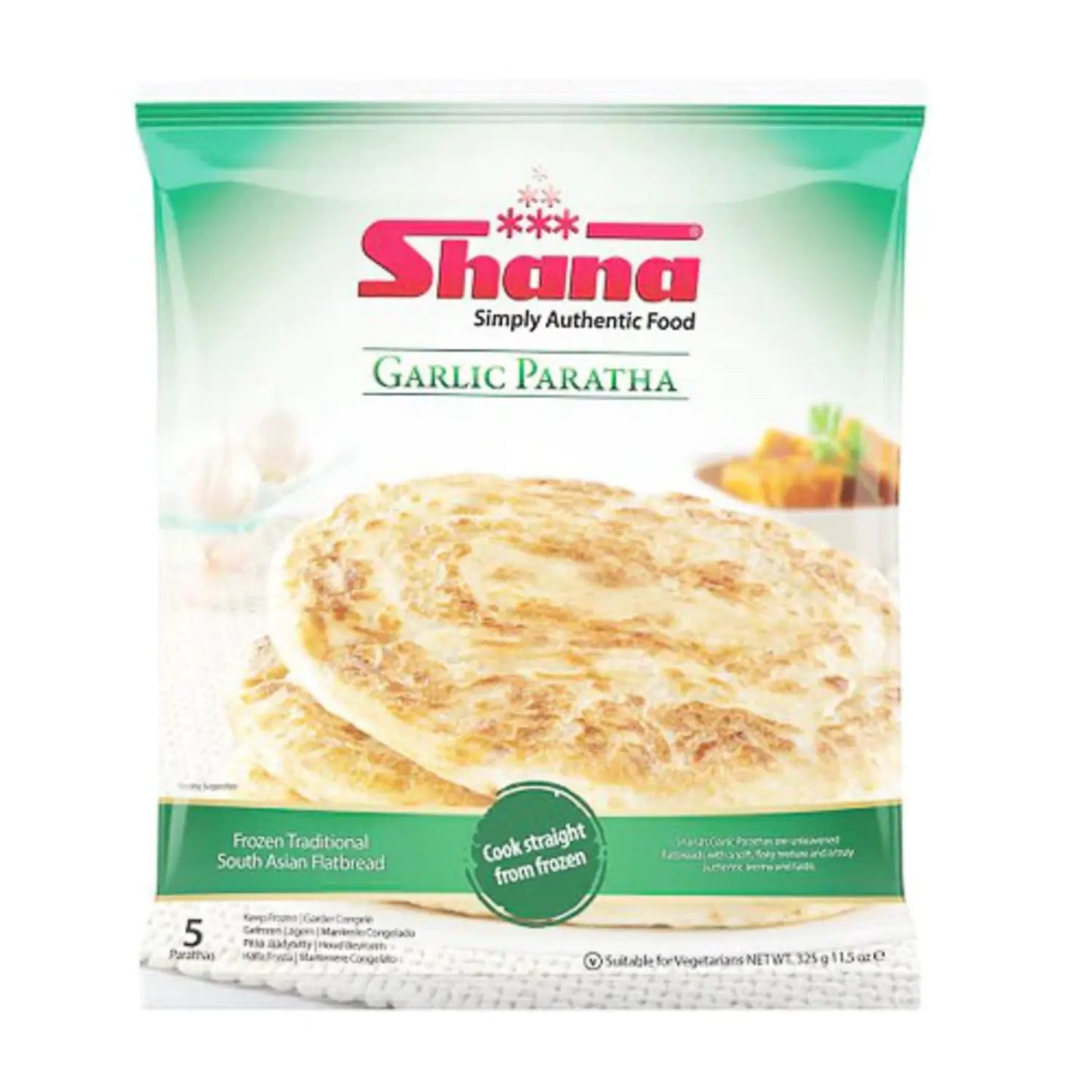 Shana Garlic Paratha 5pk 325g - DesiMe