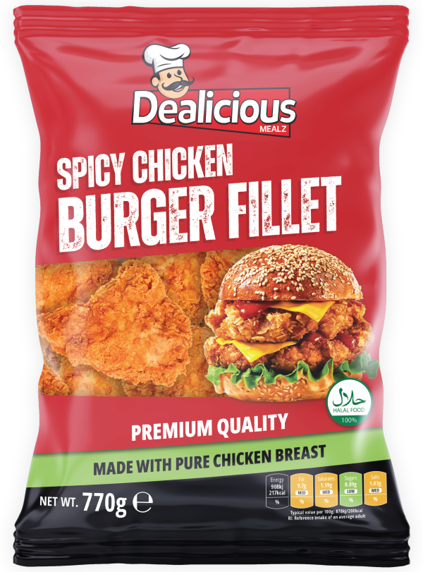Dealicious Spicy Chicken Burger Fillets 770g
