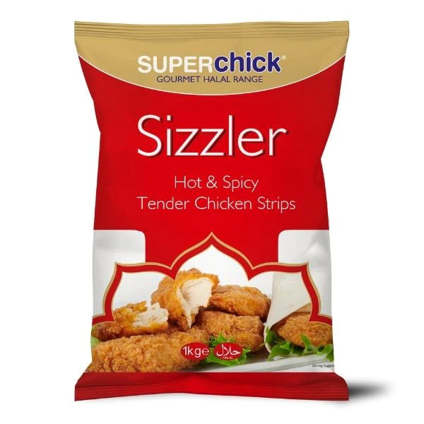 Superchick Sizzler Hot & Spicy Chicken Strips 1kg - DesiMe