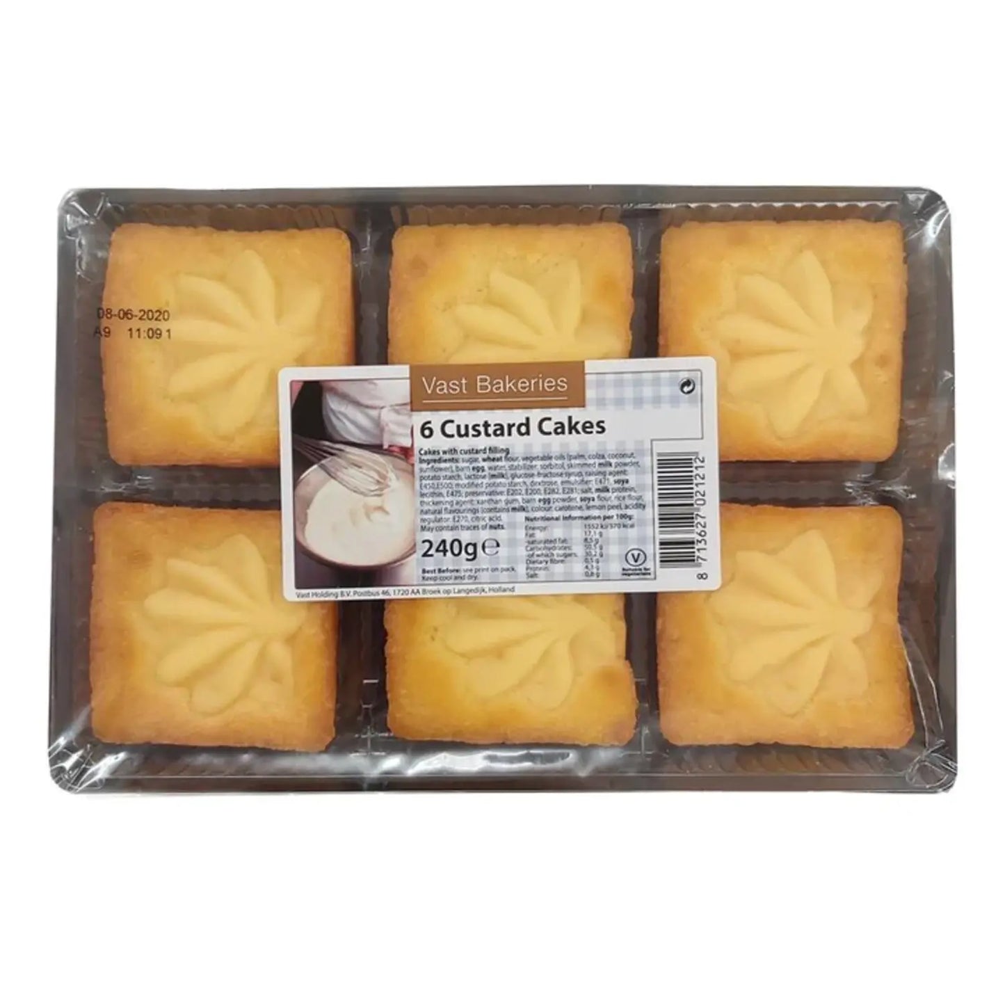 Vast Bakeries 6 Custard Cakes 240g - DesiMe