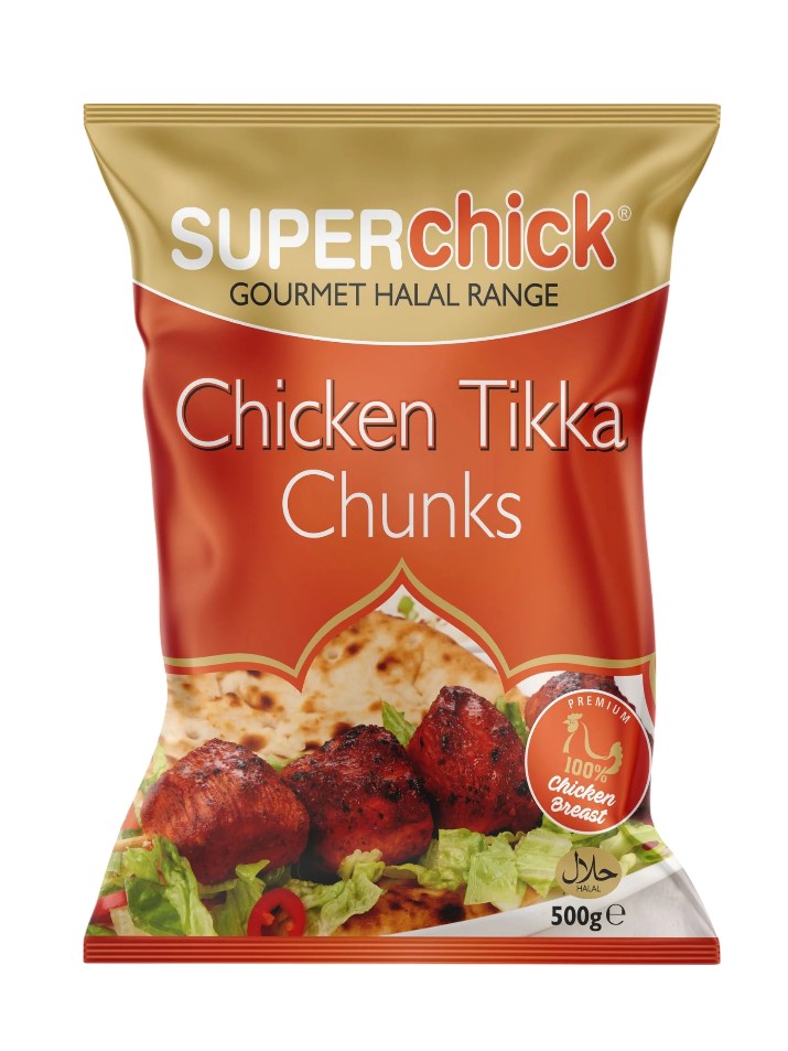 Superchick Chicken Breast Tikka Chunks 500g - DesiMe