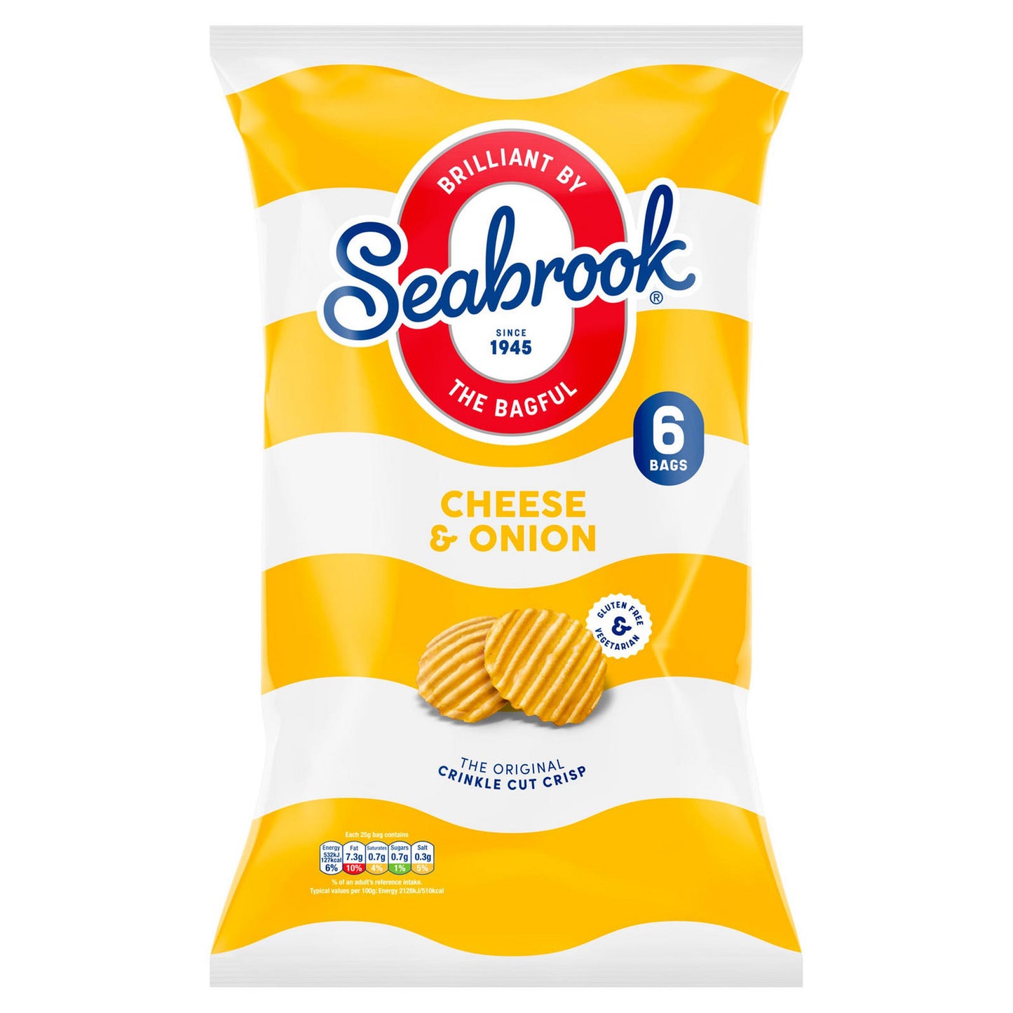 Seabrook Cut Cheese & Onion Crisps 6 Pack - DesiMe