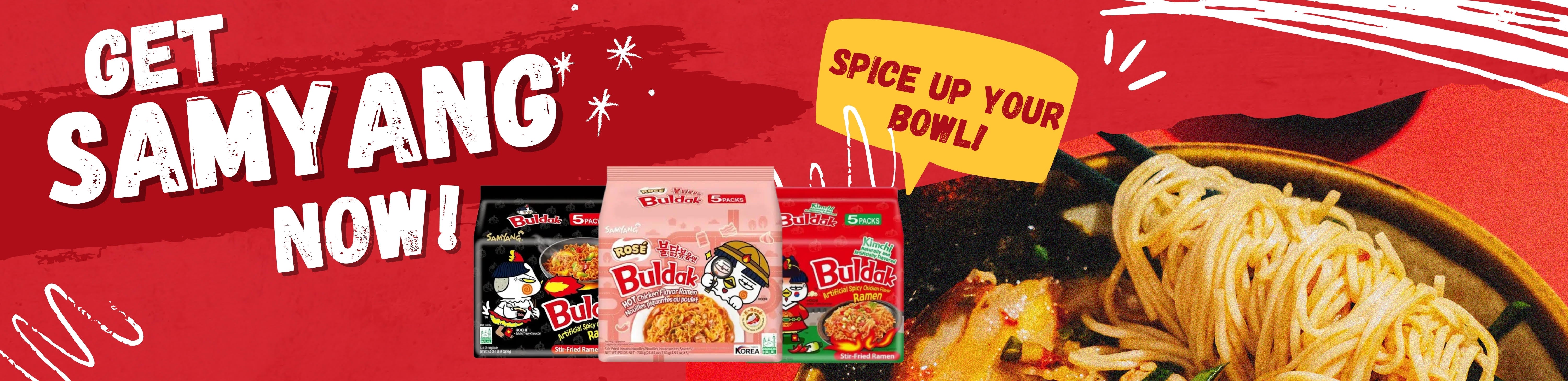Samyang instant noodles with spicy flavor packs