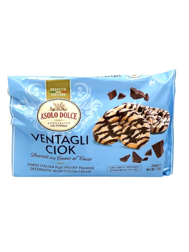Asolo Dolce Ventagli Ciok Pastry Palm Biscuit with Cocoa Cream 200g