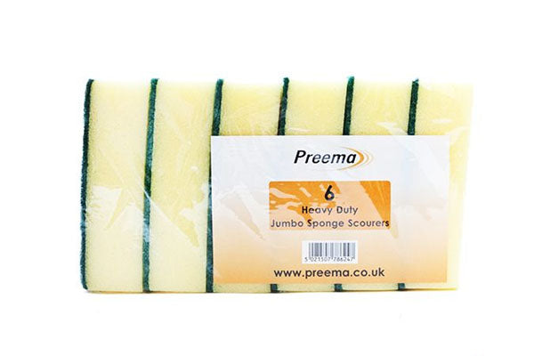 Preema 6 Heavy Duty Sponge Scourers - DesiMe