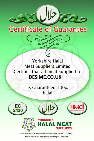 Halal Certificate - DesiMe