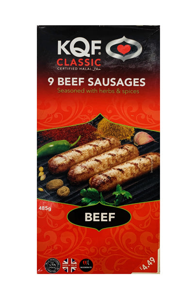 KQF Classic 9 Beef Sausages 485g - DesiMe