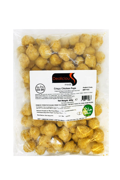 Dealicious Mealz Crispy Chicken Pops 800g - DesiMe