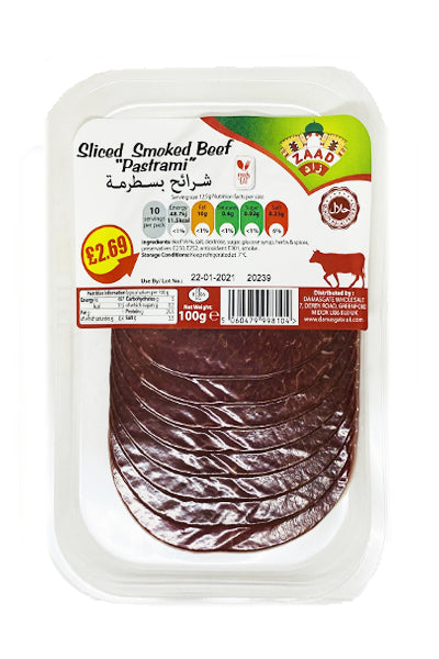 Zaad Sliced Smoked Beef 'pastrami' 100g