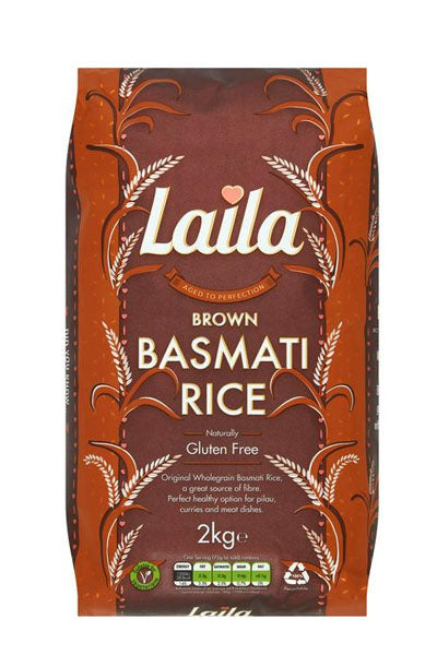 Laila Brown Basmati Rice 2kg - DesiMe