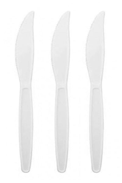 Plastic / Disposable Knives White 100 Pack - DesiMe
