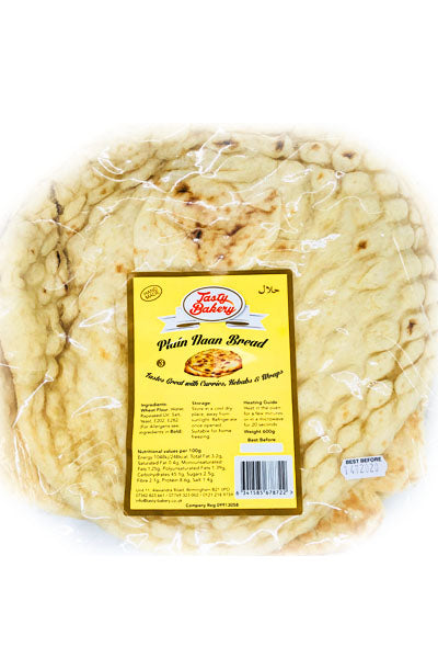 Tasty Bakery Plain Naan Bread 3pcs - DesiMe