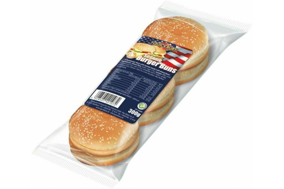 Quickbury 6 Sesame Burger Buns 300g