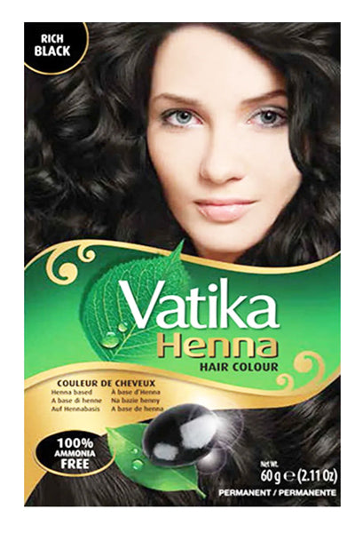 Vatika Rich Black Henna Hair Colour 60g - DesiMe