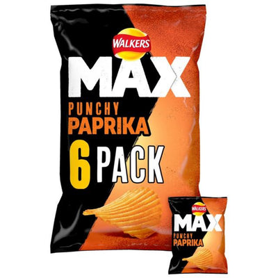 Walkers Max Paprika Multipack Crisps 6x27g