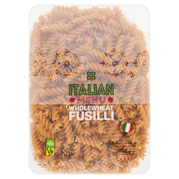 CO OP Whole Wheat Fusilli Pasta Twists 500g