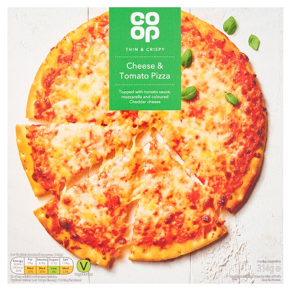 CO OP Thin & Crispy Cheese & Tomato Pizza 314g