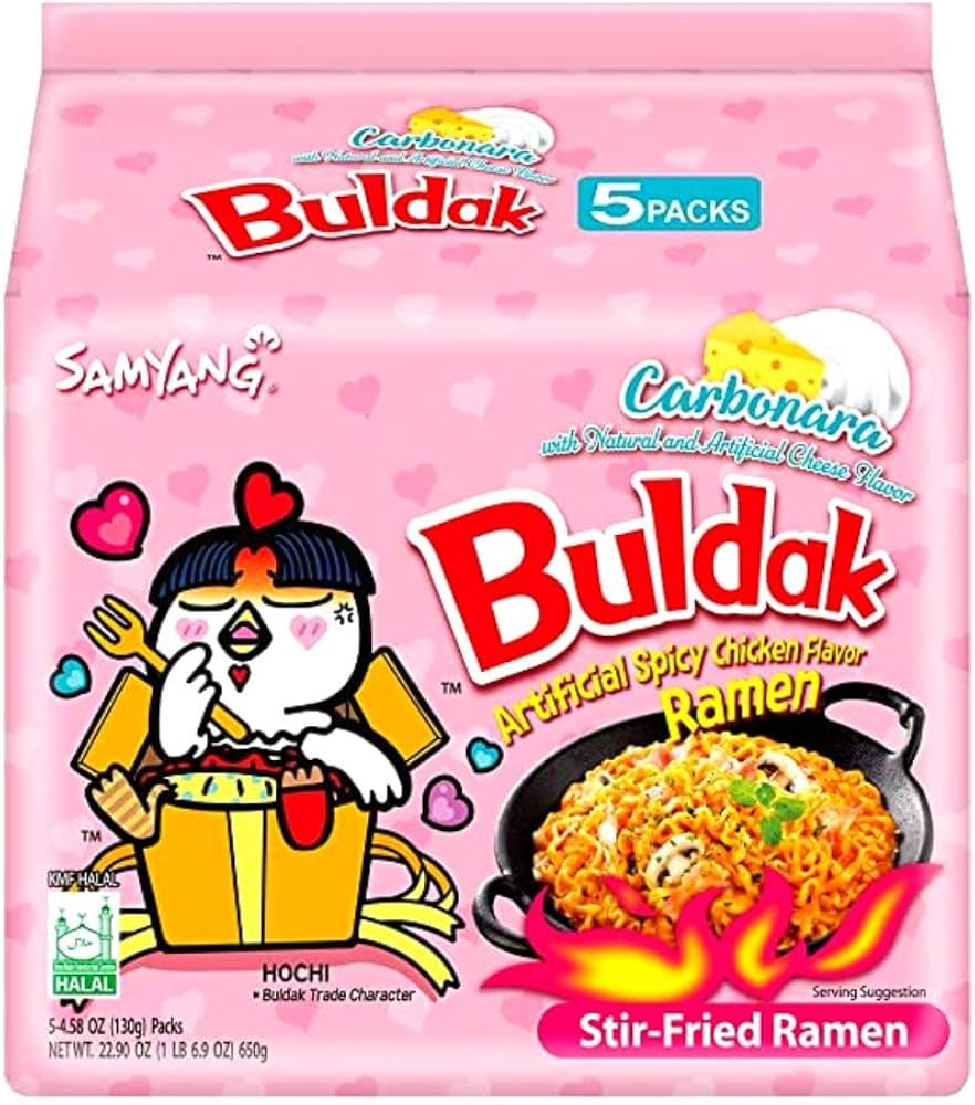 Samyang Carbonara Buldak Hot Chicken Flavour Ramen Noodles 5 Pack