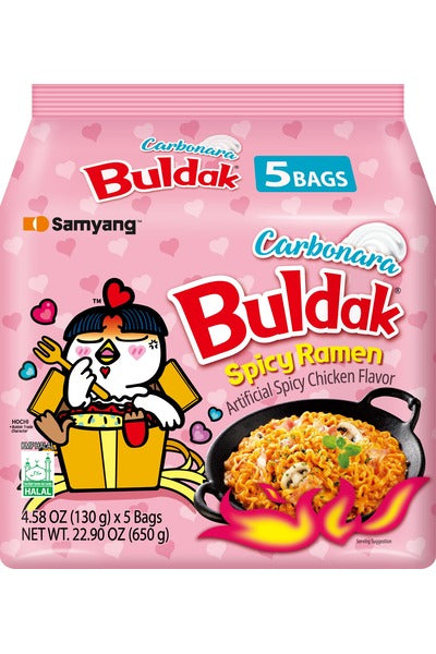 Samyang Carbonara Buldak Hot Chicken Flavour Ramen Noodles 5 Pack