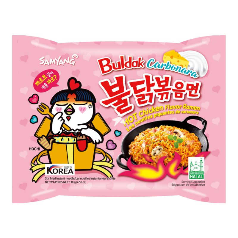 Samyang Carbonara Buldak Hot Chicken Flavour Ramen Noodles 5 Pack