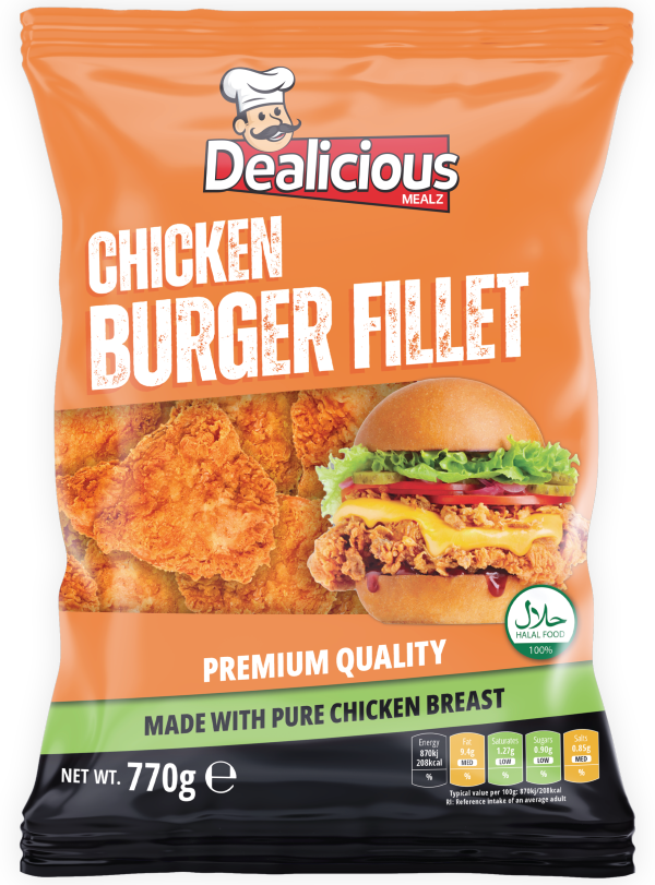 Dealicious Chicken Burger Fillets 770g – DesiMe