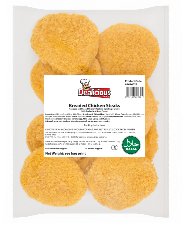 Dealicious Mealz Breaded Chicken Steaks 680g