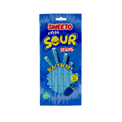 Sweeto Extra Sour Sticks Blackberry 75g - DesiMe