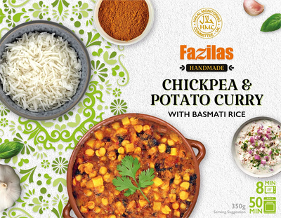 Fazilas Chickpea & Potato Curry with Basmati Rice 350g - DesiMe