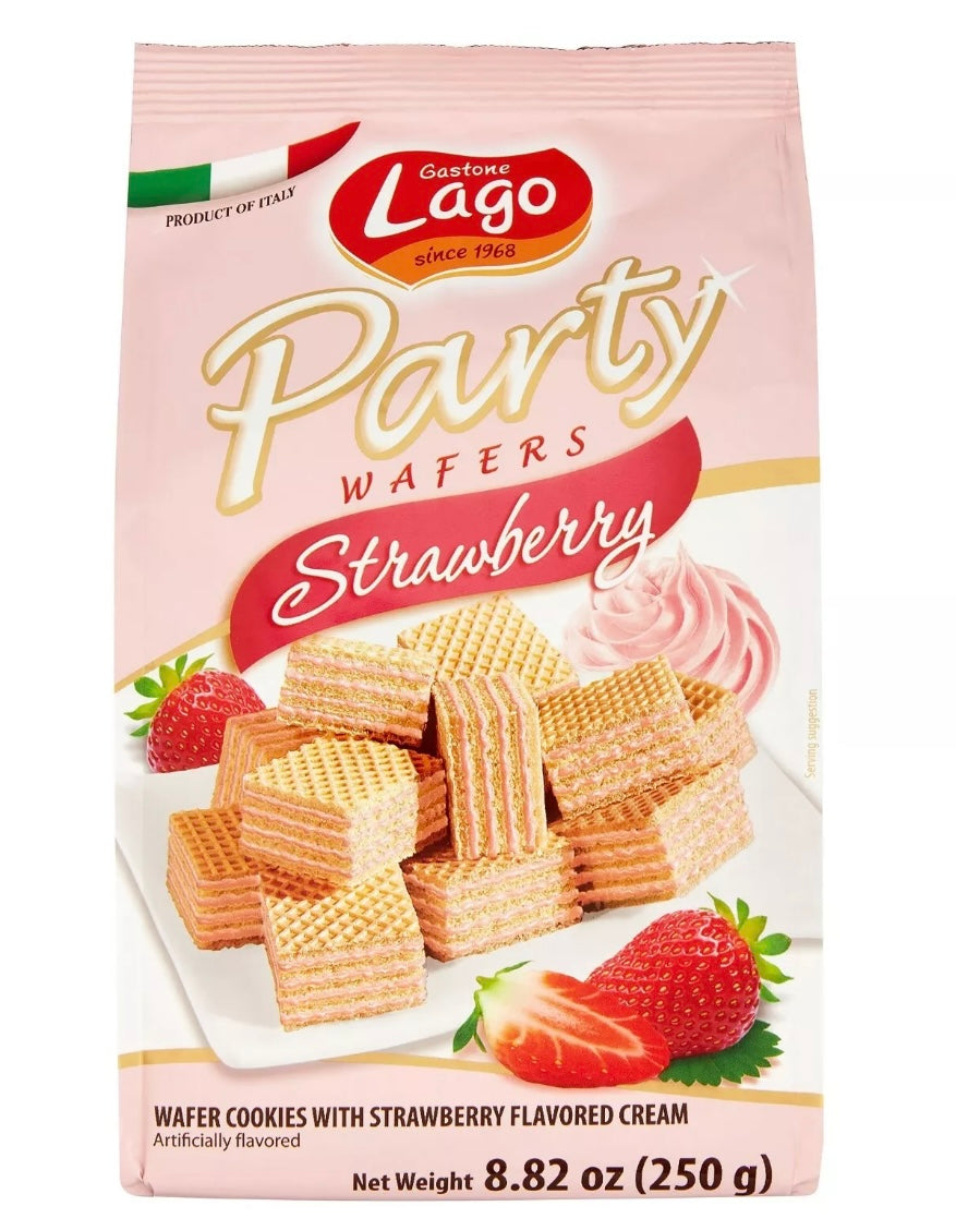 Lago Strawberry Party Wafers 250g