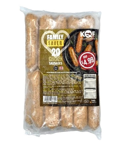 KQF Family Saver 20 Chicken Sausages 1kg - DesiMe