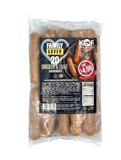 KQF Family Saver 20 Chicken & Lamb Sausages 1kg - DesiMe