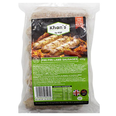 Khan's Piri Piri Lamb Sausages 650G