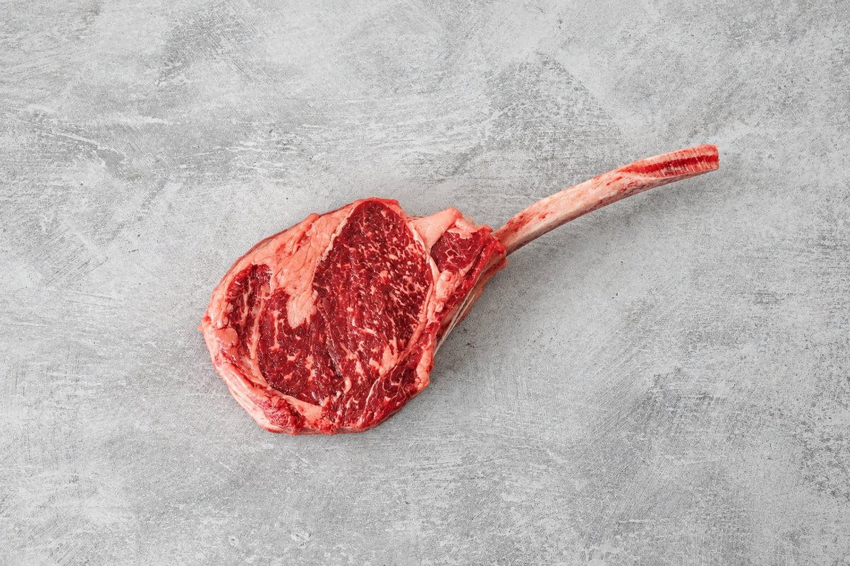 Halal Wagyu Beef Tomahawk Steak BMS 7+ Diamond Graded 1kg-1.3kg
