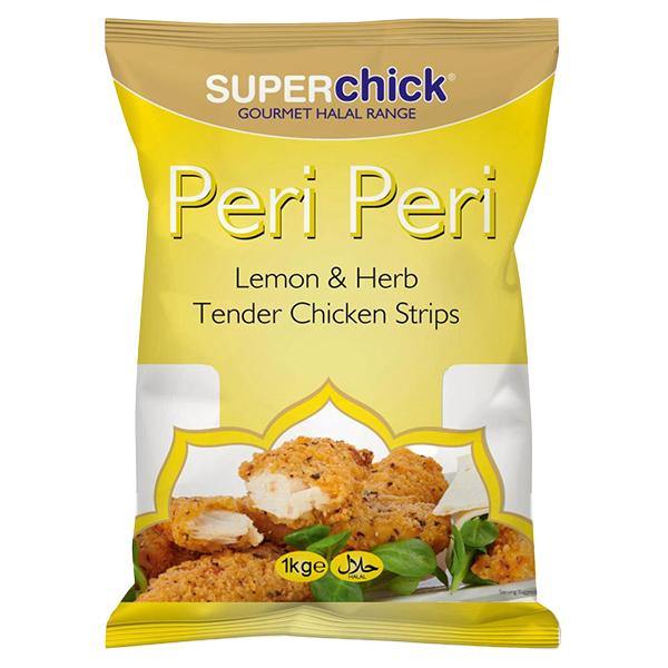 Superchick Peri Peri Lemon & Herb Breast Strips 1kg - DesiMe