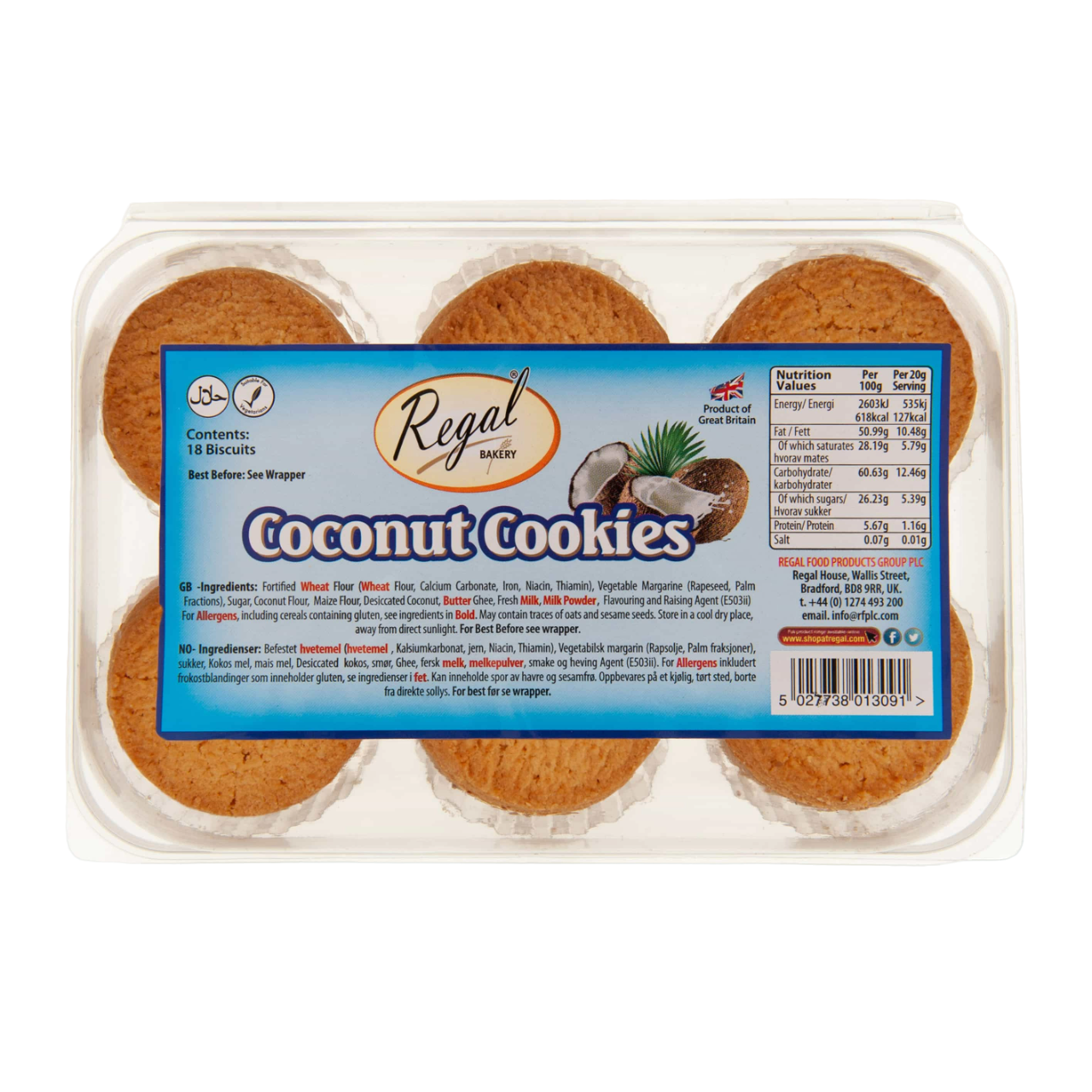 Regal Coconut Cookies 18pc 200g - DesiMe