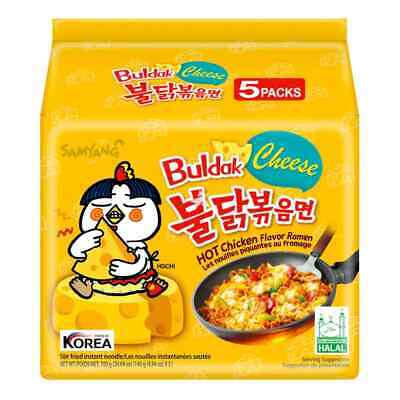 Samyang Buldak Hot Chicken Ramen Noodles Cheese Flavour 5 Pack - DesiMe