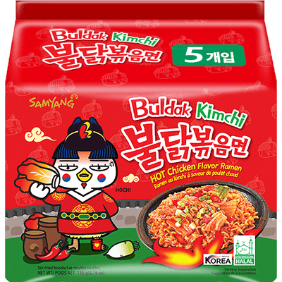 Samyang Kimchi Buldak Hot Chicken Flavour Ramen Noodles 5 Pack - DesiMe