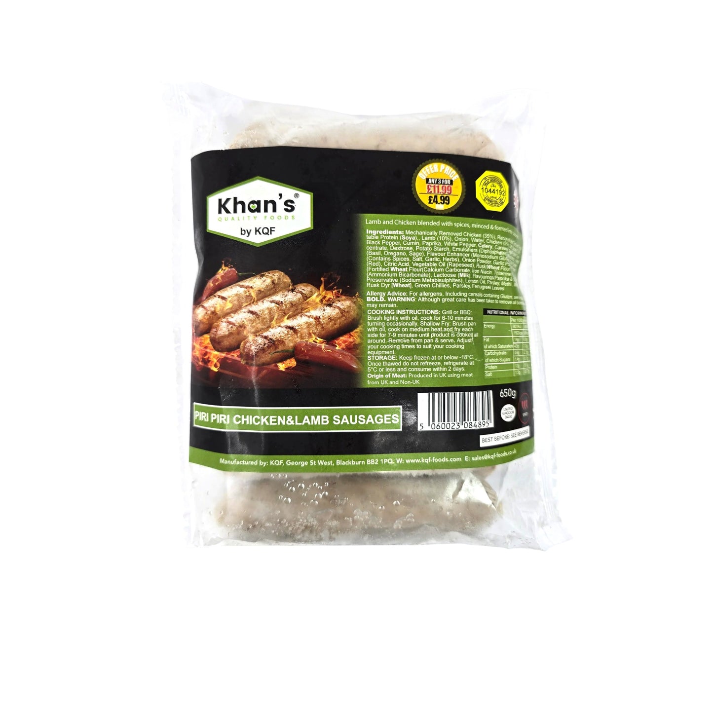 Khan's Piri Piri Chicken and Lamb Sausages