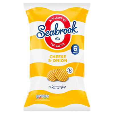 Seabrook Cut Cheese & Onion Crisps 6 Pack