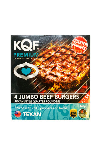 KQF 4 Jumbo Beef Burgers 440g