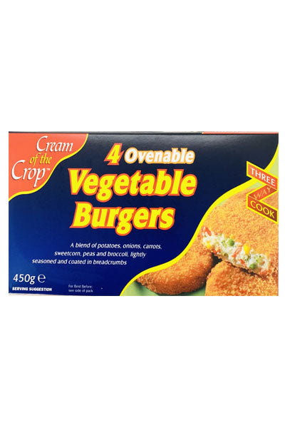 Cream Of The Crop 4 Ovenable Vegetable Burgers 450g