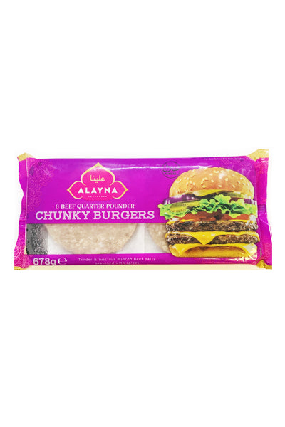 Zulekha 6 Beef Quarter Pounder Chunky Burgers 678g