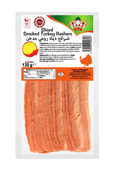 Zaad Sliced Smoked Turkey Rashers 130g