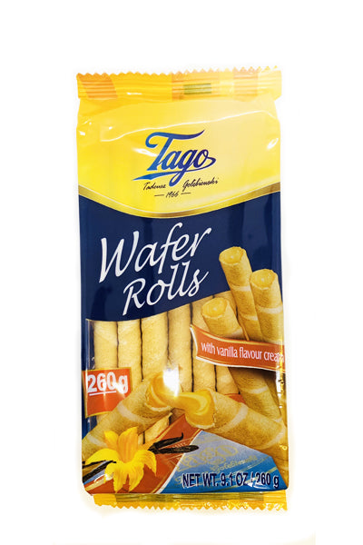 Tago Wafer Rolls with Vanilla Flavour Cream 260g