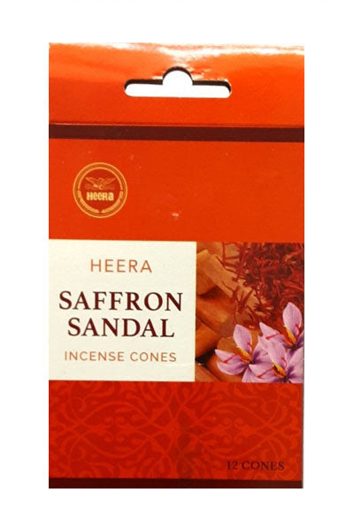 Heera Saffron Sandal Incense Cones 12s