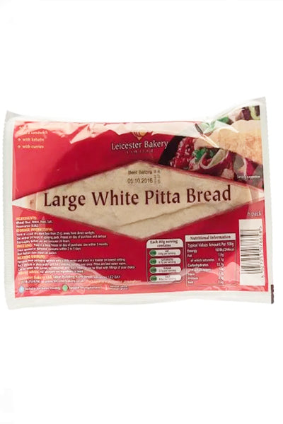 Leicester Bakery 6 Large White Pitta 440g